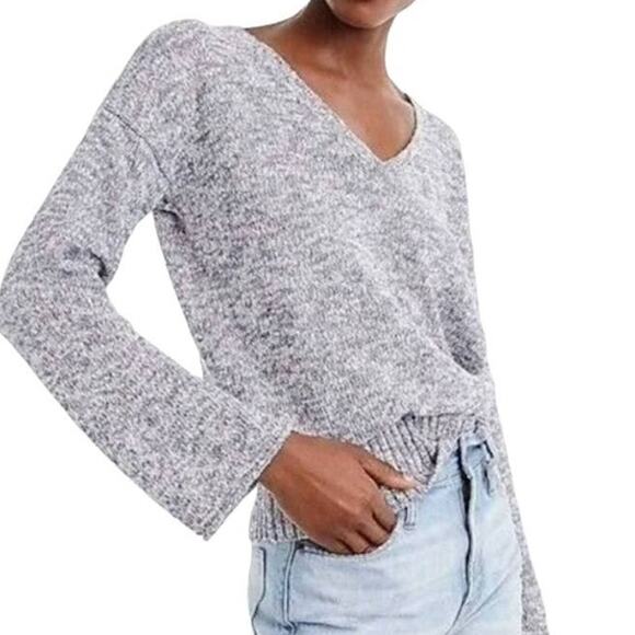 J. Crew Flare Sleeve Swing Sweater Navy Blue Style H7152 - Size XS - Picture 3 of 9